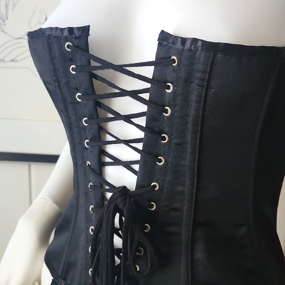 Victoria Secret Corset - Black Satin NWT